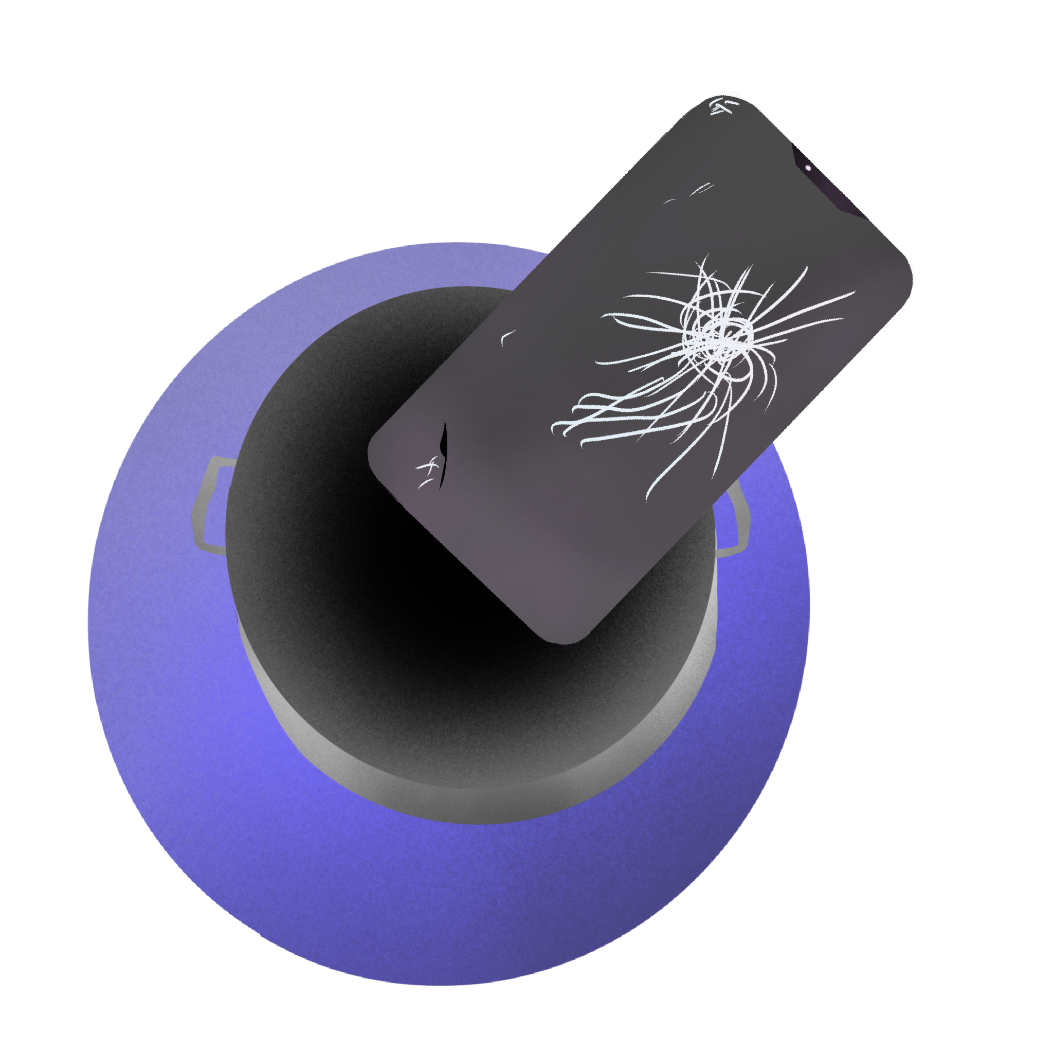 Step 2: Throwing the now old phone in the trash